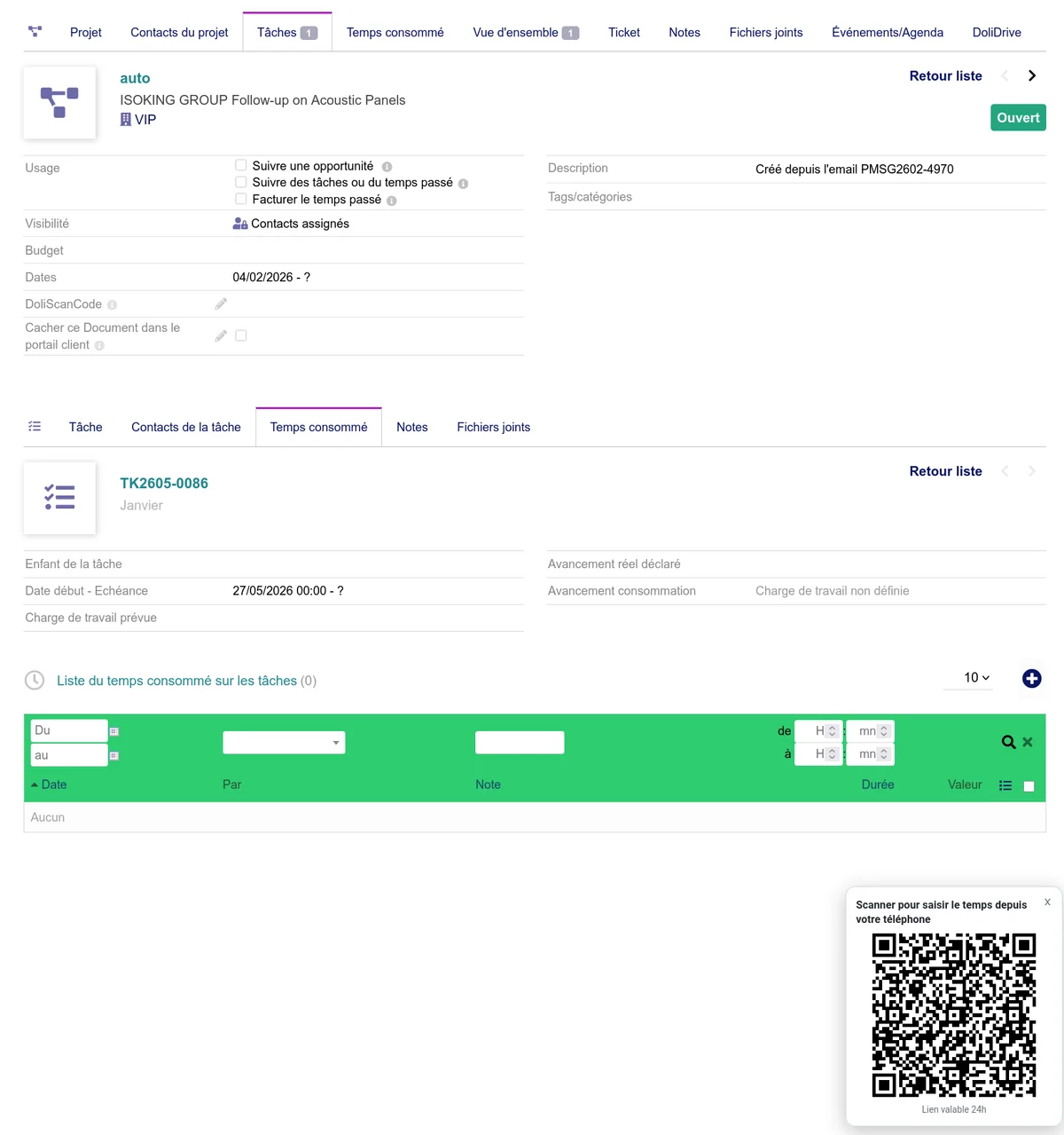 capYourTime - Dictez vos time entries sur les t&acirc;ches / projets